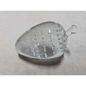 Vintage Crowning Touch Glass Strawberry Paperweight Controlled Bubbles Glass Art